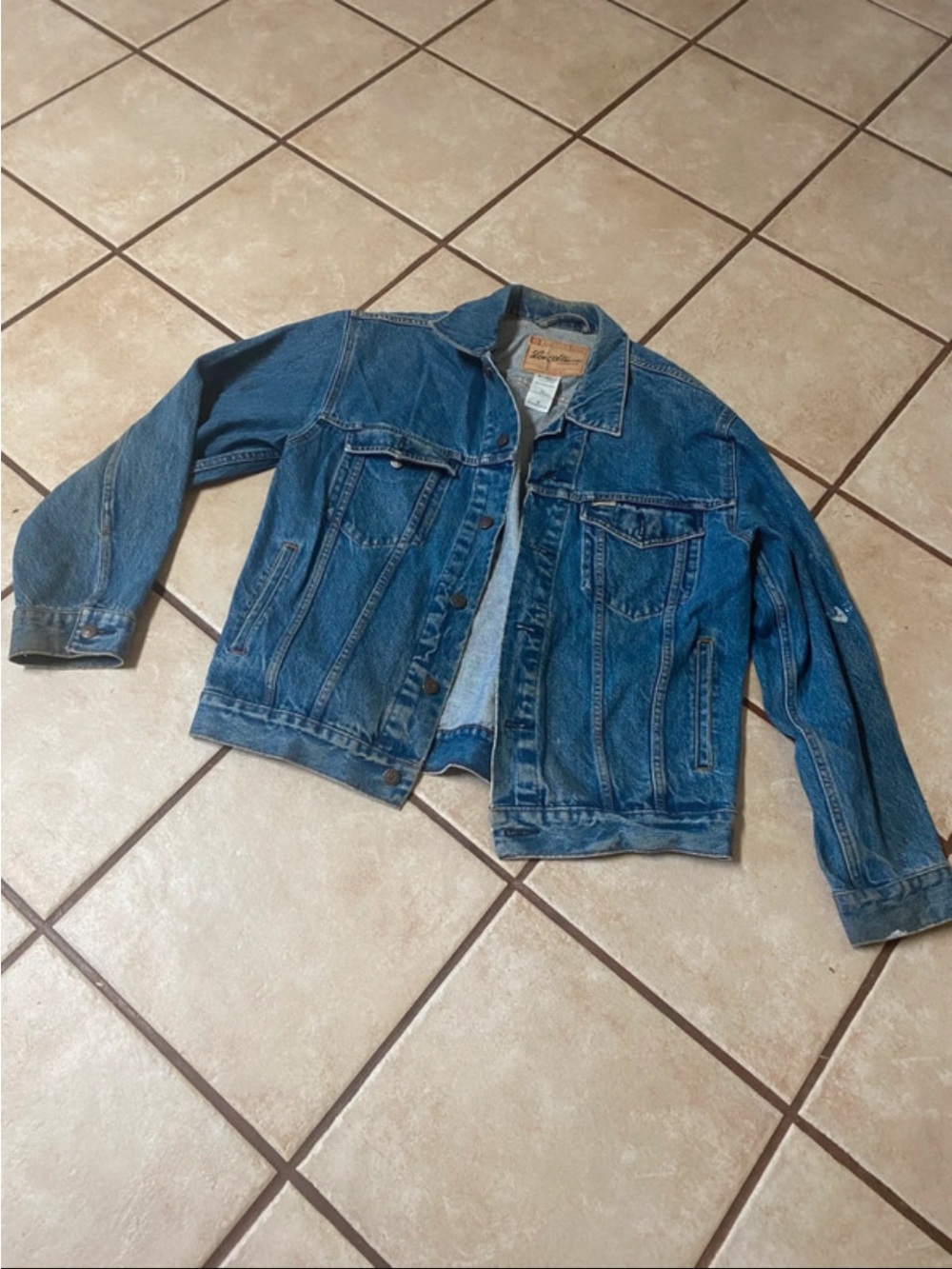 Mens Vintage Classic Levi Strauss Blue Denim Trucker  Jacket Size Medium